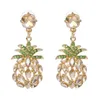 Qiaose Crystal Rhinestone Ananas Dange Drop oorbellen voor vrouwen Fashion Jewelry Boho Maxi Collection Earrings Accessories12743260