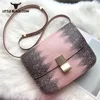 Umhängetaschen Herbst Herbst Winter Tofu Handgepacktes Hand reiben High-End-Leder-Frauen-Bag-Gradienten-Echsenmuster Messenger-Lappen