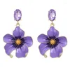 Boucles d'oreilles en peluche y1ue Sweet Flower State Bijoux Gift For Women Girl