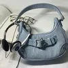 Umhängetaschen Frauen Bag Denim y2k Handtasche Star Dekor Feste Farbe Mode Geschenk für Mädchen Damen Geldbeutel Tasche