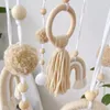 Figurine decorative Boho Rainbow Macrame Tapestry Wall sospeso sospeso a mano Dream Catcher Decorazioni creative per soggiorno interno