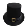 Berets Black Formal Top Hat Carnivals Magicien Gentleman Party Costume Accessoires Taille Convient à la plupart des adolescents adultes