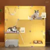 Cat Carriers Nordic Simple Cages Home House Light Luxury Indoor Super Large Free Space Cage Litter Box Integrated Villa