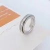 S925 Silber Sterling Silber Silber Hoche Paar Ring kann vollsternkristallkristall -Diamantring drehen, um Spannungsringring zu lindern.