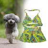 Hundkläder husdjur baddräkt tvättbar fästband tejp färgfast liten medelhög valp katt badkläder kläder bikini set klänning
