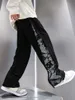 Męskie spodnie męskie spodnie dresowe Bandana Patchwork Spring Markowe spodnie hip -hopowe Proste szerokie nogi Draping Casual Spits 2023L2405