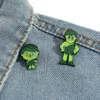 Childhood Cartoon Green Monster -personages Email Pin Leuke anime -films Games Hard Email -pinnen Verzamel metalen cartoon broche Backpack Hat Bagel Rapel Badges