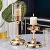 Kerzenhalter Glass Candlestick für Hochzeit Weihnachtsstangen Tischdekoration Nordic Metall Vintage Kerzen Stick Home Decor 240429