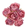 Dekorativa blommor Artificial Rose Flower Bouquet Simulerade Burnt Edge Small For Home Office Decor