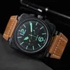 Watch watches AAA Mens High Quality Fully Automatic Mechanical Five Needle BR Home Belt Watch Mens