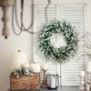 Dekorative Blumen künstlicher weißer grüner Blattkranz für Haustür Bauernhäuser Hochzeitsurlaub Dekorationen gefälschte Frühling