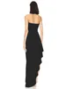 Casual jurken Modphy Bandage Dress Black Women's Off the Shoulder Asymmetry Evening Party Elegant Sexy Strapless Birthday Club Outfit