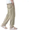 Pantalones para hombres Pantalones casuales de primavera y verano Cargo negro caqui negro de larga duración para hombres