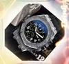 Alle Sub -Zifferblätter arbeiten MENS Diamonds Ring Uhren Stoppuhr Quarz Batterie Big Dial Face wasserdicht