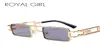 Royal Girl Fashion Retro Square Sun Glasses Brand Маленький размер сплавные рамки солнцезащитные очки для мужчин Women SS6187552295