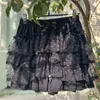 Röcke Japanische Lolita JK Kawaii Tulle Spitzenkuchen kurzer Rock Schwarz weiß A-Linie Hochtülenabendabend Party sexy Mini Sommer