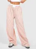 Women's Pants Y2K Striped Wide Leg Lounge Women Pinstripe Loose Fit High Waist Pajama Bottoms Gingham Going Out Streetwear