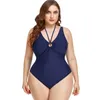 Costumi da bagno femminile solido da bagno più dimensioni da bagno donna monopezzo spingere il costume da bagno in pizzo appeso in pizzo su abbigliamento da spiaggia anello sexy abito da bagno femmina 4xl