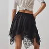 Jupes Femmes Y2K Lace Mini jupe Low Rise Rouffled Ruffle Half Slip Exered Flowy Short 90S Retro Streetwear