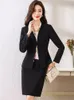 Vestidos de trabalho femininos formais de negócios com saia e jaquetas revestem os estilos profissionais blazers femininos roupas de carreira