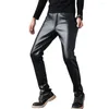 Pantalon pour hommes en cuir plus en velours slim pant pant