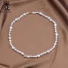 ORSA Jewels escolhido a dedo 925 colar de gargantilha de prata esterlina com 557mm de cadeia de pérolas barroca festeira de água festiva para mulheres gpn70 240425