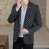 Costumes pour hommes Business Mentleman Blazer Version coréenne de la Trend Casual Plaid Wedding Cérémonie British Style Slim Suit