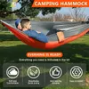 Hammocks Hammock ao ar livre de redes de rede de nylon portátil para campamento de praia Cama de dormir para dormir na cama de cama de dormir