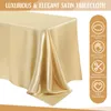 Bordduk Champagne Imitation Silk Satin Wedding Solid Color Rectangular Banquet Rable Tea Tracloth