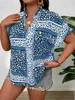T-shirt féminin Finjani Womens Plus taille chemise Paisley Collier noué imprimé Souces d'été Nouveau NOUVEAU CONSUST