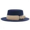 Berretti di lana classica decorazione cintura da donna cappelli fedora invernali cappelli da feltro jazz per uomini abito brimo largo lady retrò