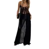 Women Lace Floral See Through Sheer Cover Up Maxi Dress Sleeveless Sexy Kimono Cardigan Shirt Bathing Suit