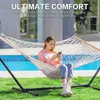 Hammocks PNAEUT Double Rope Hammock with Stand Included 12ft Heavy Duty Stand 2 Person Traditional Cotton Rope Hammocks with for