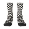 Frauen Socken Houndstooth Check schwarze und weiße Vintage -Strümpfe Damen warm Soft Running Sports Frühling Grafik Non Slip