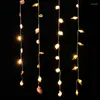 Dekorativa figurer Mediterranean Style LED String Lights Natural Conch Home Wall Hangings Marine Pendants 2m 10st