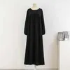 Basic Casual Dresses Spirng Autumn Full SleeveCasual Plus Size Dress Womens Loose Long Dress Womens Extra Large Long Dress Vestidoes Fit 120KGL240521