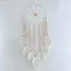 Figurines décoratives Tapisserie tissée créative pour le salon Couche de rêve Catcher de rêve suspendu la feuille de paroi en forme de feuille