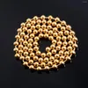 Łańcuchy 1,2 mm-4,0 mm złoty kolor stalowy łańcuch kulki okrągłe koraliki naszyjnik