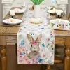 Bordduk Easter Rectangle Washable Tracloth Dinner Tablettdekor för matkök