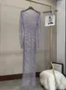 Robes décontractées européen et américain en forme de strass brillante robe transparente