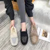 Casual Shoes Bling Lambswool Moccasins Woman Glitter Fur Flats Thick Soled Plush Fleeces Loafers Paillette Winter Women Plus Size 34-43