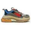 Triple s hommes femmes designer chaussures de chaussée de plate-forme claire semelle noire blanc beige sable gris rouge rose bleu royal vert fuchsia voile