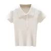 Polos da donna maglietta a collo di polo per donne a bottone semplice snock donna abiti coreani abiti estetici tee harajuku vendita di moda