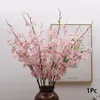 Fleurs décoratives 110 cm de long Cherry Blossom Artificial Tree Branch Fake Plant for Home Party Decoration Mariage Pographie Cadeaux