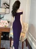 Party Dresses Summer Evening Long Dress Elegant Women Sexy Off-Shoulder Skinny Midi Club Prom Robe Femme Mujer Vestidos Stretchy Clothes