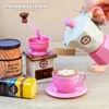 Kinderen speelgoedvoeding koffie meisje simulatie keuken speelgoed cake doen alsof het thee -set bestek snijden kinderen play house verjaardagscadeaus 240420