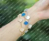 Fashion Classic Woman Bracelet 4Four Leaf Clover Charm Jewelry Bracelet Elegant 18K Gold Agate Shell Pearl Mother and Daughter Co3187970
