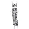 Sukienki robocze Wepbel Y2K Summer Zebra Druku