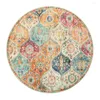 Carpets Tapis facile à nettoyer vintage Imprimé de fleur Roule de zone ronde pour chambre de chambre de chambre en détresse en détresse décoration intérieure lavable