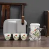 Ensembles de thérapie de thé Travel en céramique rapide Portable Thé Kung Fu Définition de voyage extérieur 1 pot 3 tasses Coffee Teapot pour thé dans une tasse Caféciale